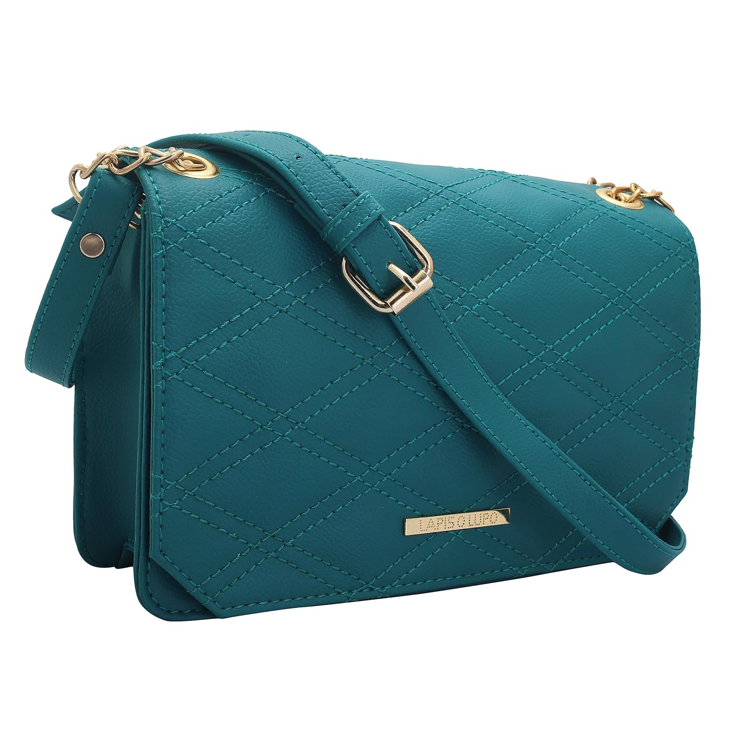 lapis o lupo women's pu turquoise sling bag