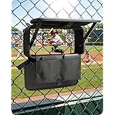 Stouchi Fence Mount Bag with Anti-Glare Shade for Baseball Softball | Adjustable Anti-glare Shade (0&deg;/45&deg;/90&deg;); Slotted Track for Precise Side-to-side Positioning; Waterproof Soft Fabric