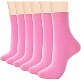ATBITER Women's Thin Cotton Crew Socks - Soft Above Ankle Bootie Casual Dress Socks 6-Pairs