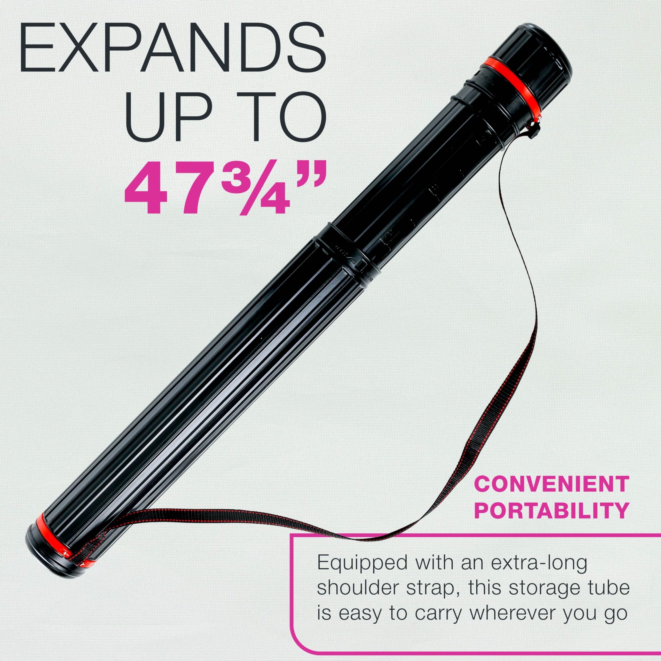 U.S. Art Supply Large Poster Tube - Telescoping Adjustable 30-1/4