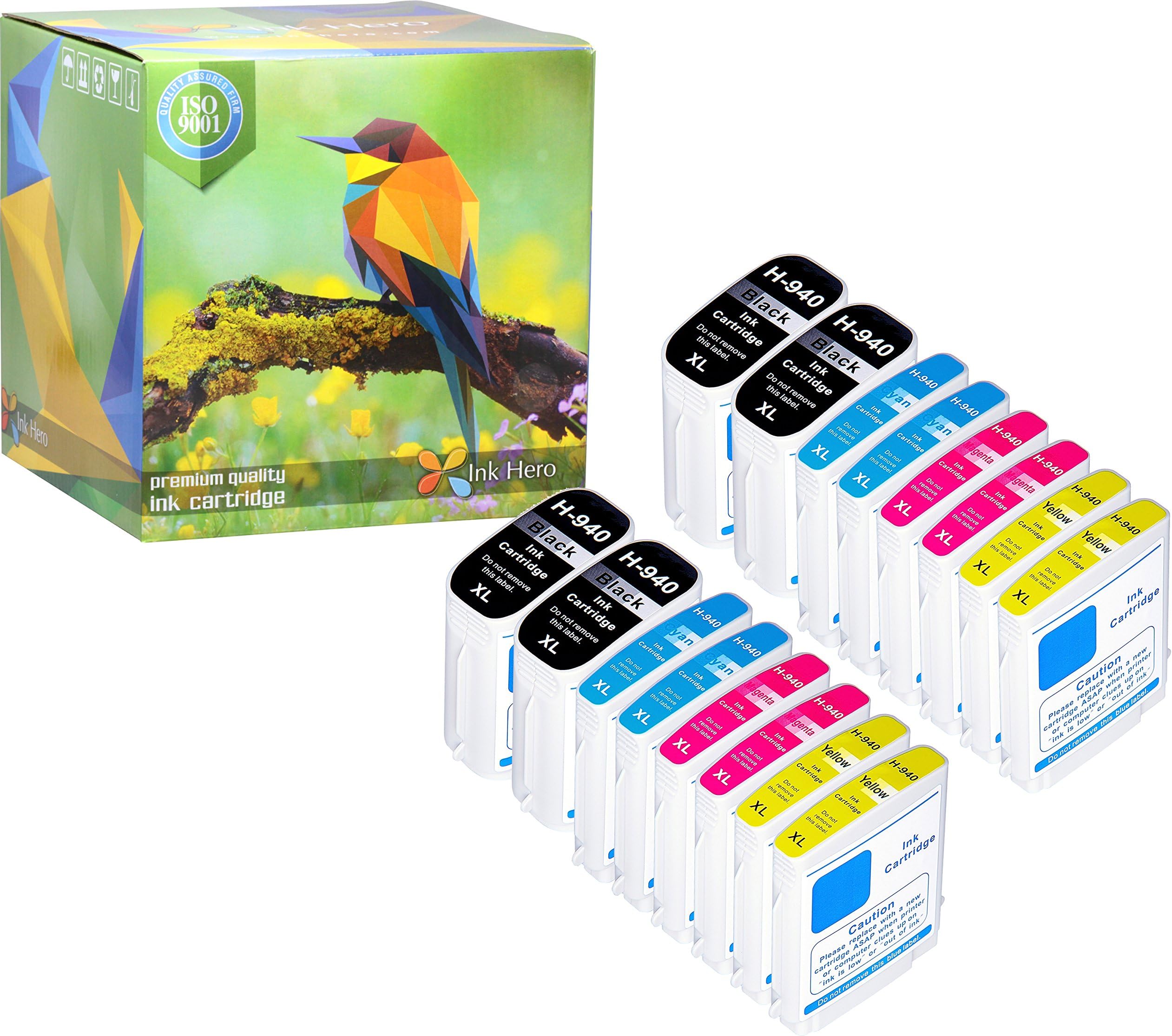 Ink Hero 16 Pack Ink Cartridges for HP Officejet Pro 940 940XL C2N93AE C4902AE C4906AE C4907AE C4908AE C4909AE 8000 8500A 8500 (A809 A909a A909g A909n) Inks Cartridge Printer Printers