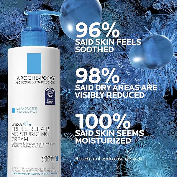 LA ROCHE-POSAY LIPIKAR AP+ TRIPLE REPAIR MOISTURIZING CREAM, FACE & BODY LOTION FOR DRY SKIN, SHEA BUTTER & NIACINAMIDE MOISTURIZER, GENTLE FACE & BODY CREAM FOR DRY, ROUGH & SENSITIVE SKIN