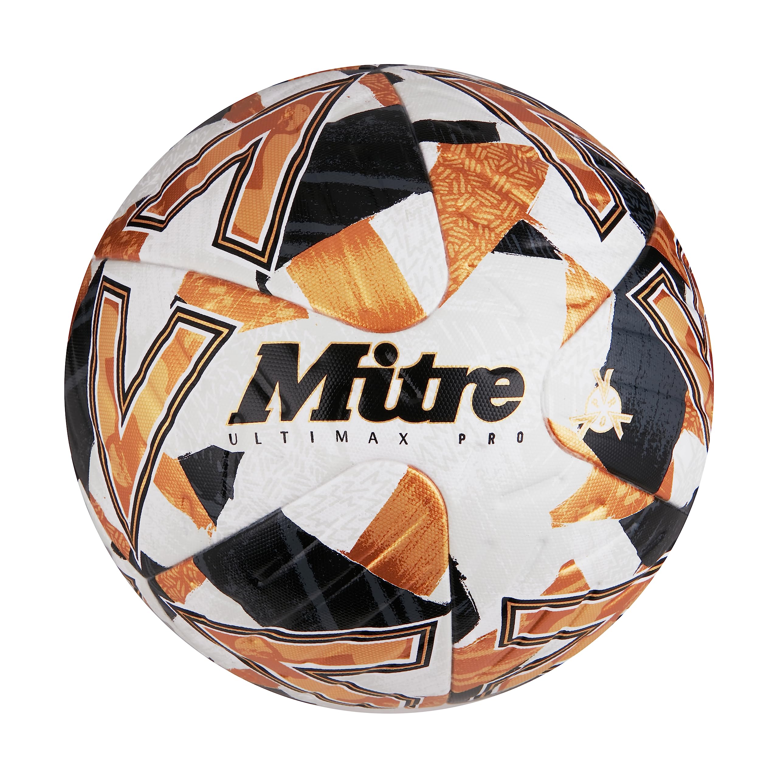 Mitre Ultimax Pro Football | Hyperseal Construction | Professional Ball, White/Gold/Black, 5