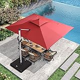 PURPLE LEAF 9' X 12' Patio Umbrella Outdoor Rectangle Umbrella Large Cantilever Umbrella Windproof Offset Umbrella Heavy Duty