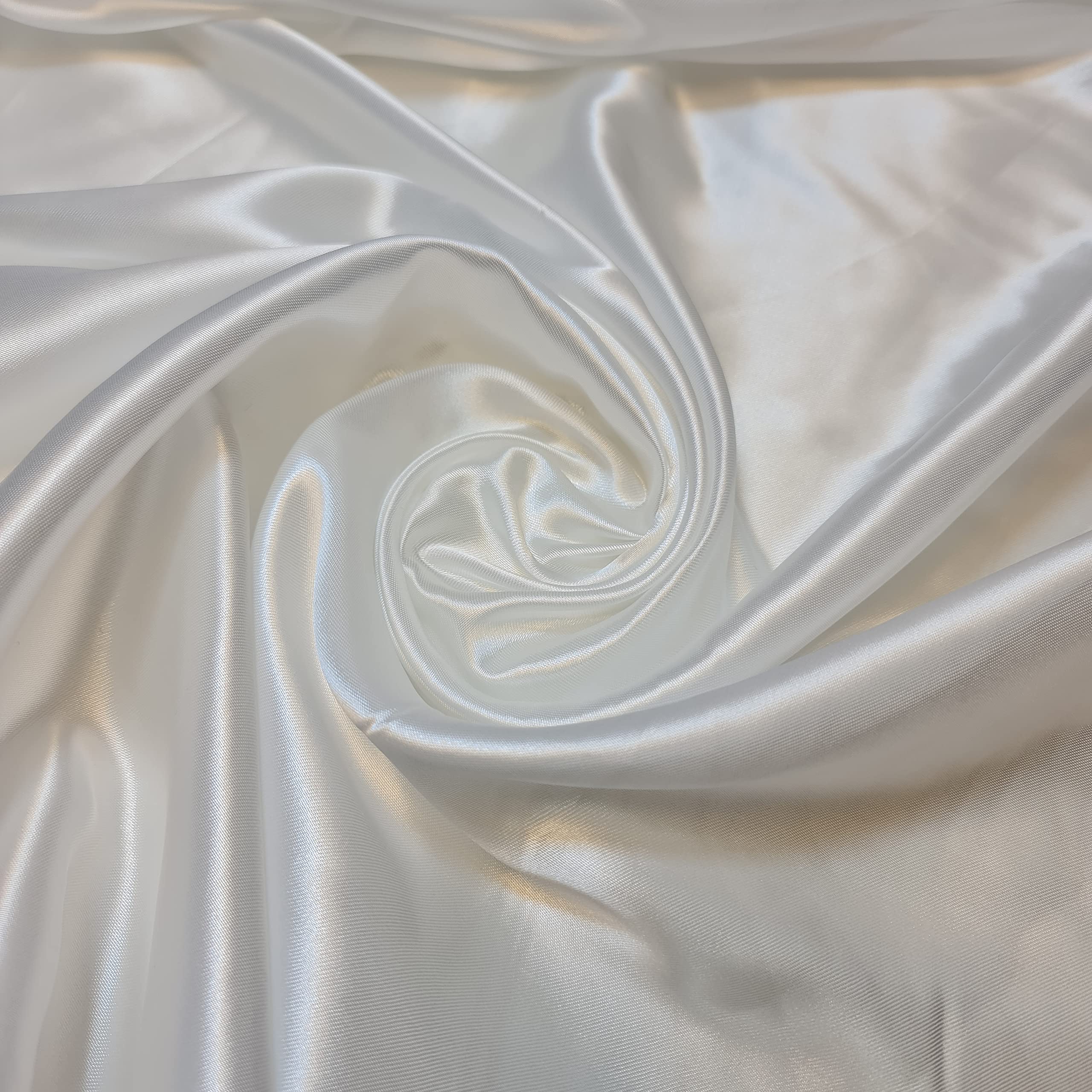 Clearance Silky Satin Dress Craft Fabric Plain Satin Luxury Wedding Material 58" (White Ivory, 2 Meter)