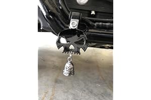 KUSTOM CYCLE PARTS Gloss Black Skull Bell Hanger/Mount for Motorcycle Bolt & Ring Included fits all bikes Road King Street Glide Harley Davidson (NO BELL)
