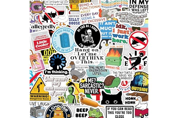 200 Pcs Funny Stickers for Adults (Dirty) by Puraesla - Meme Water Bottles Sticker Pack Waterproof Cool Accesory for Laptop, Hard Hats, Sarcastic, Scrapbooking Decals