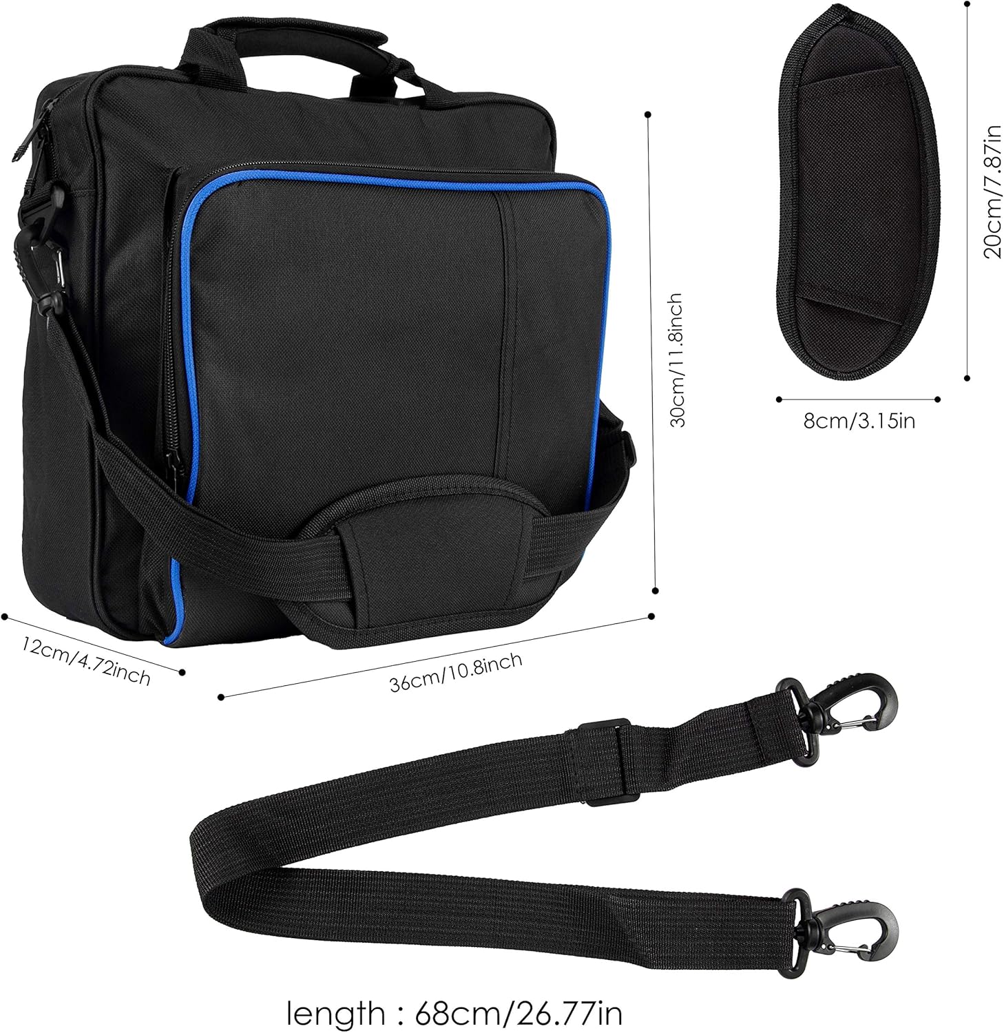 ROSEBEAR PS4 Carrying Case,Multifunctional Waterproof Carry Bag Travel Case Handbag Shoulder Bag for Sony Playstation 4 PS4 Console Storage Package Portable