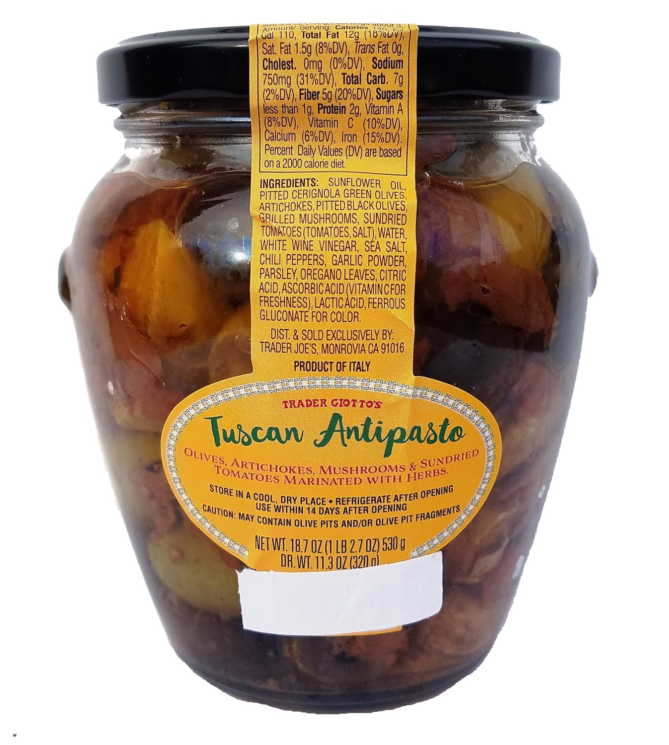 Trader Joe’s Tuscan Antipasto With Olives, Artichokes, Mushrooms
