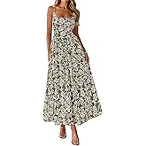 PRETTYGARDEN Womens 2026 Spring Boho Maxi Dress Eyelet Floral Long Flowy Sundresses Summer Beach Vacation Clothes
