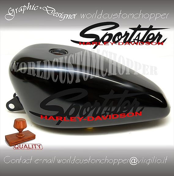 Harley Davidson, Sportster and Custom Motorcycle Tank Decal Stickers