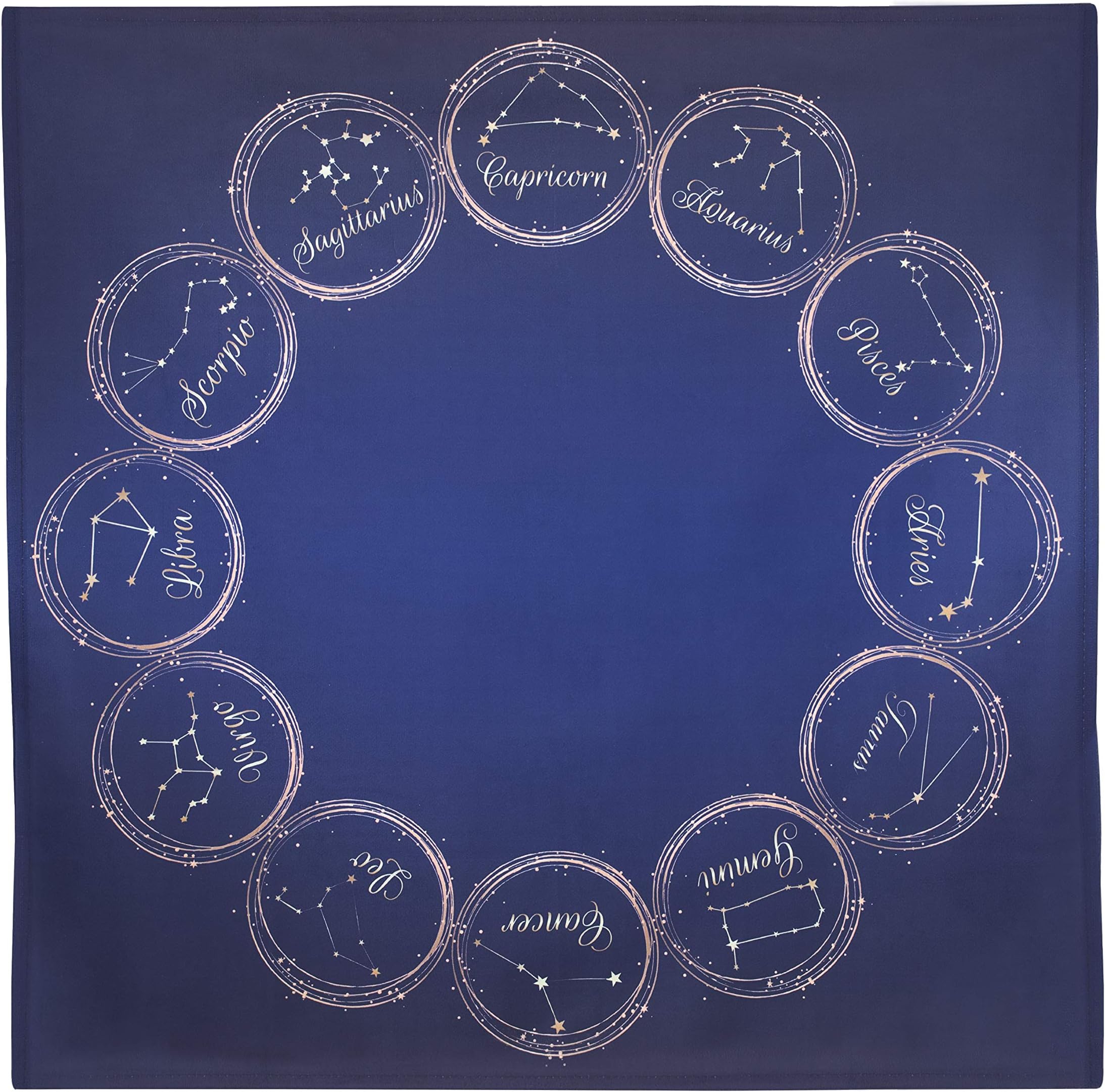 Altar Tarot Cloth with Zodiac Constellations, Large 24 inches x 24 inches, Blue