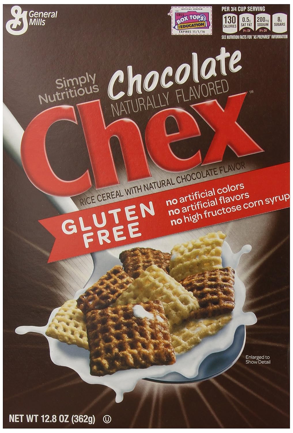Chex Cereal, Gluten Free, Chocolate, 12.8 Ounce (Pack of 12)