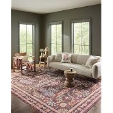 Loloi Rifle Paper Co Maison Red 7'-6" x 9'-6" Area Rug | MAO-06 Printed Approx. 7x9 Living room Dining room Bedroom, Whimsical, Area Rug
