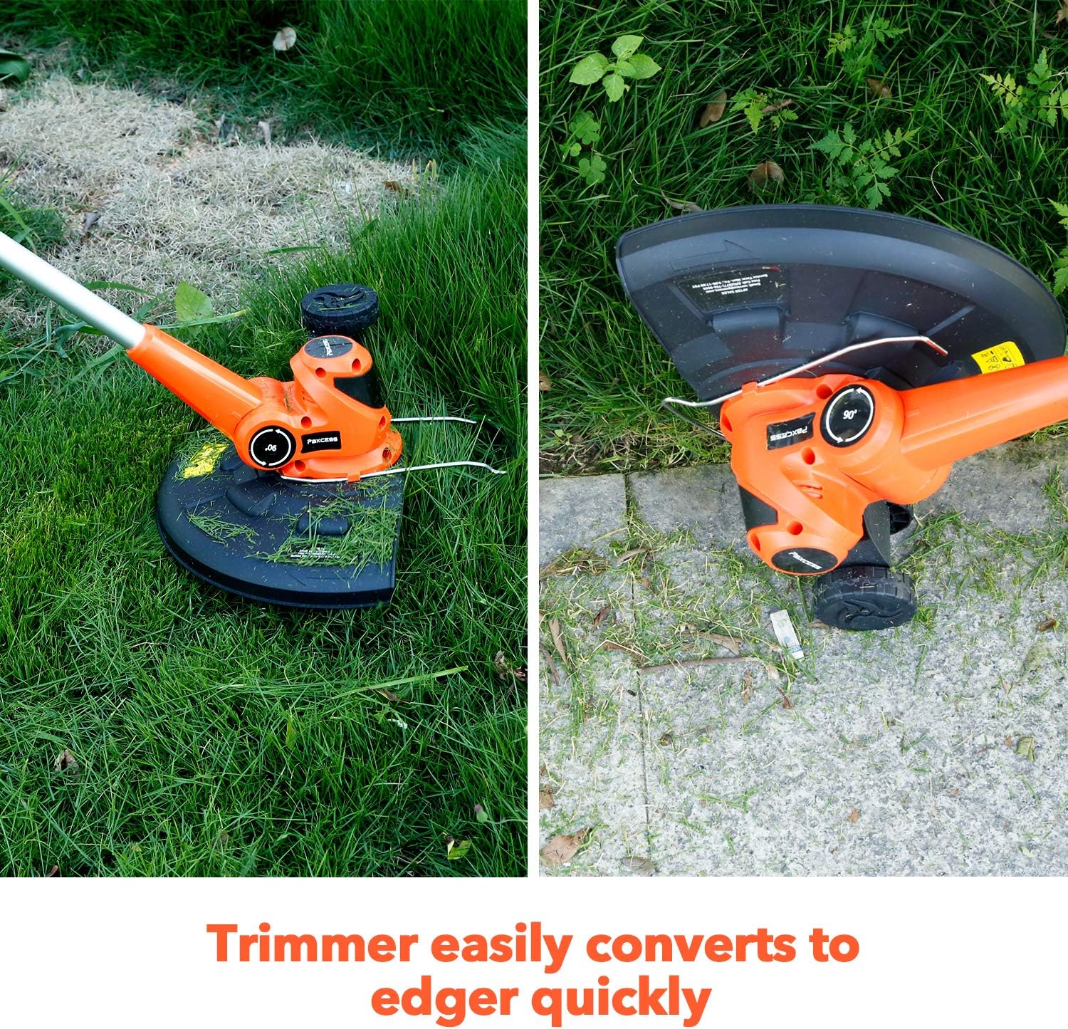 PAXCESS Cordless String Trimmer/Edger Lightweight&Powerful with 2 pcs 20V Batterys, Orange : Garden & Outdoor