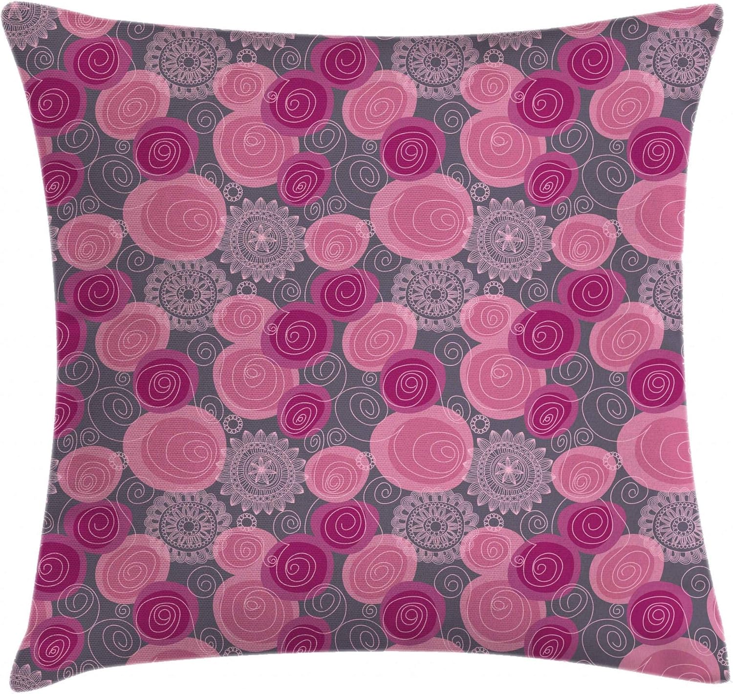 Hart.M Funda de cojín de cojín de Color Rosa y Gris, Estilo Doodle