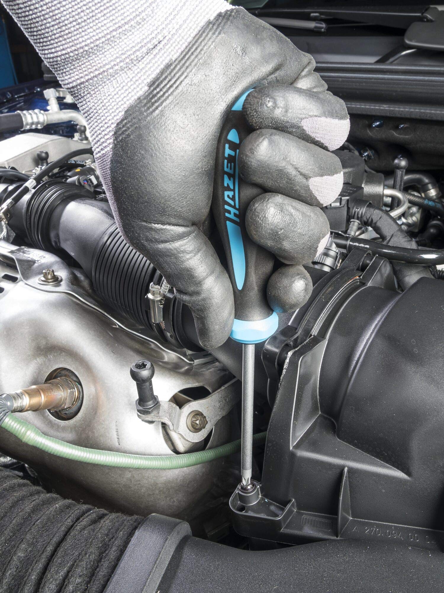 HAZET Schraubendreher-Satz 802/5 I Schlitz- und Kreuzschlitz Profil I Mattverchromte Klinge mit brünierter Spitze I 5-teiliges Set 8