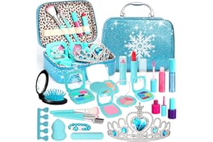 Flybay Kids Makeup Kit for Girl,Washable Real Frozen Make up kit, Girl Toys for 4 5 6 7 8 9 Years Old Girl