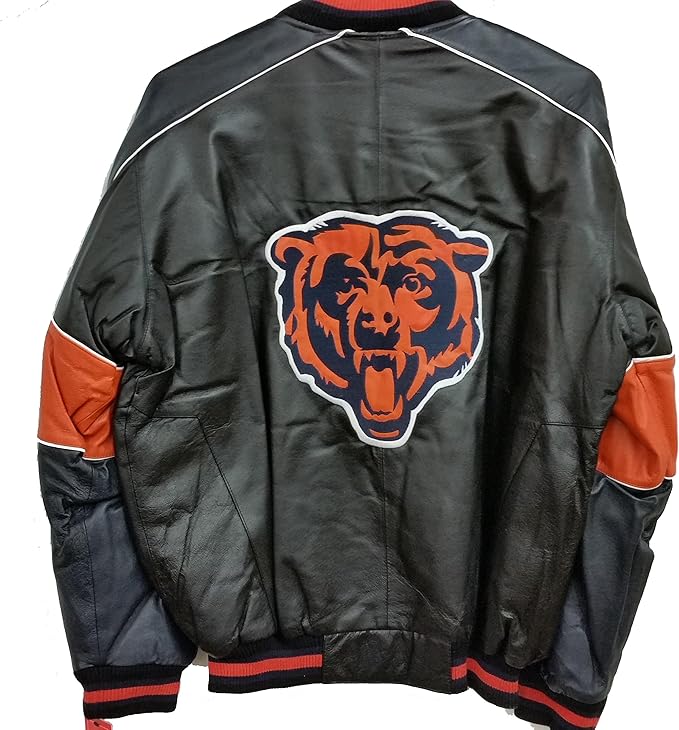 NFL Men's Genuine Leather Jacket, Chicago Bears (Large) LA605134