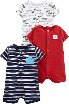 Simple Joys by Carter's Baby Boys' 3-Pack Snap-up Rompers