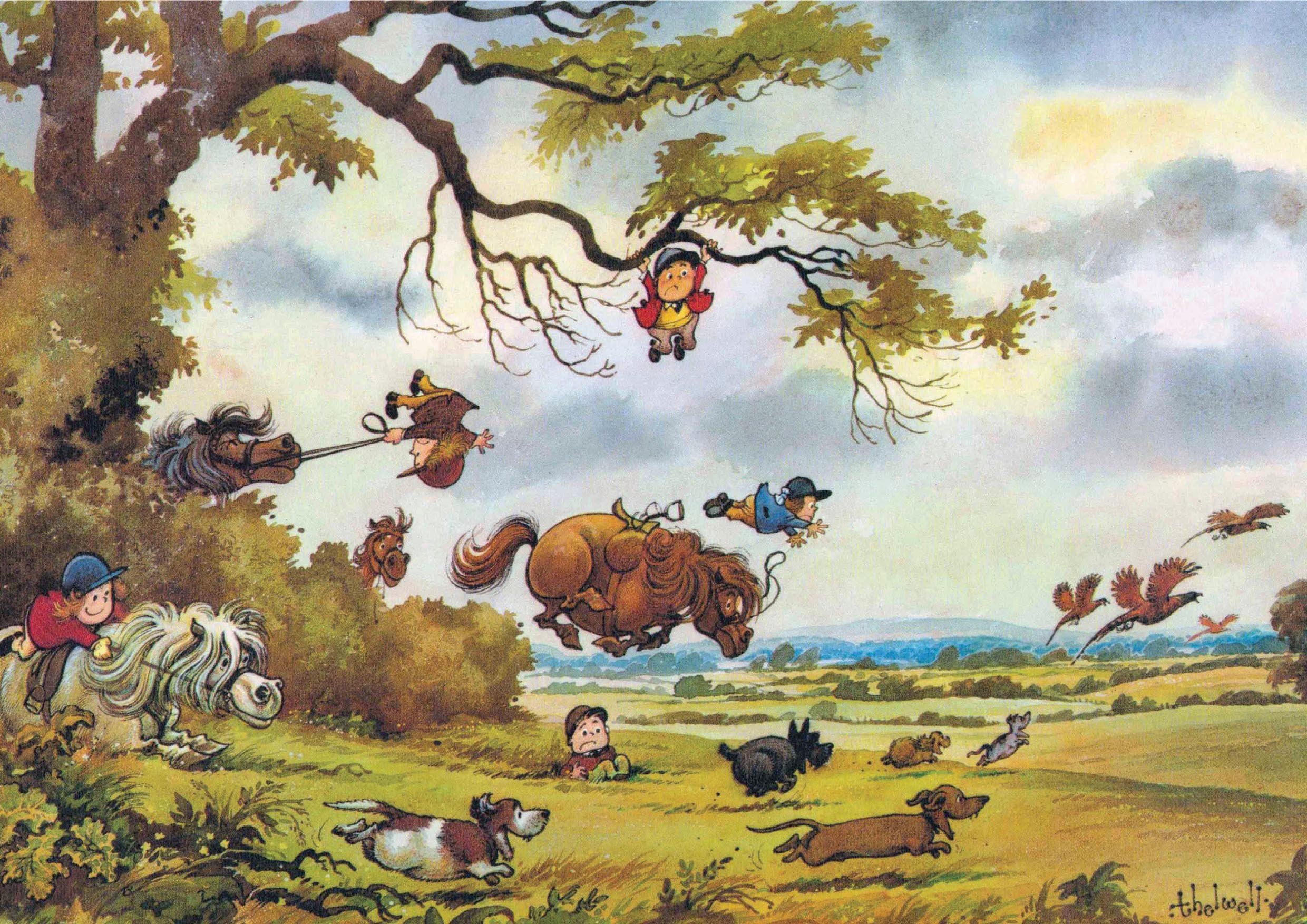 Thelwell Horse or Pony Greeting Card Free Flight