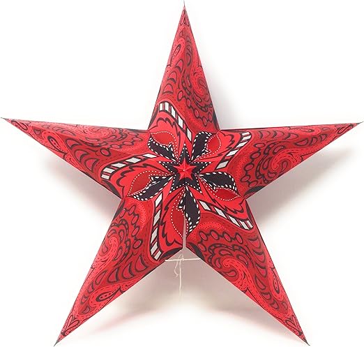 Stella Di Natale Carta.Stella Di Natale Carta Stella Aga Carta Stella 5 Punte Rosso Fuoco Amazon It Illuminazione