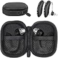 Designed Protective Case for Hearing Aid, Hearing Amplifier, Personal Sound Amplifier, Hearing Device, Listening Device, Strong Mini Case with Mesh pocket (Black)