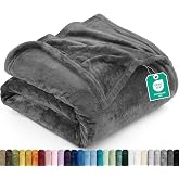 Utopia Bedding Ultra Soft Fleece Bed Blanket Queen Size Grey (90x90 Inches) | Microfiber Plush Warm Lightweight Breathable Cozy Blanket Anti-Static, All Season Use, Gift for Women and Men