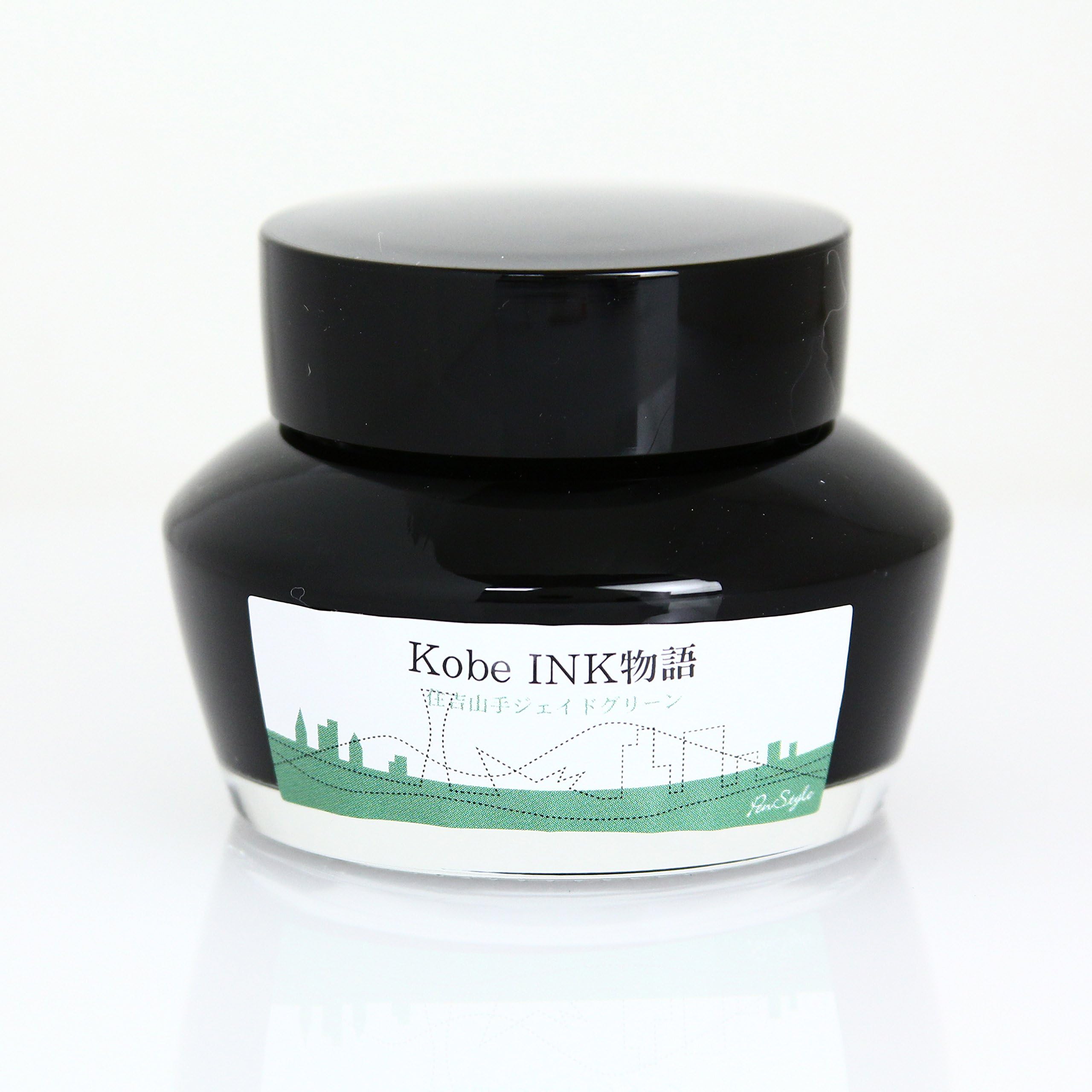 NAGASAWA Kobe INK Monogatari , Bottled Fountain Pen Ink (No.64 Sumiyoshiyamate-Jade-Green)