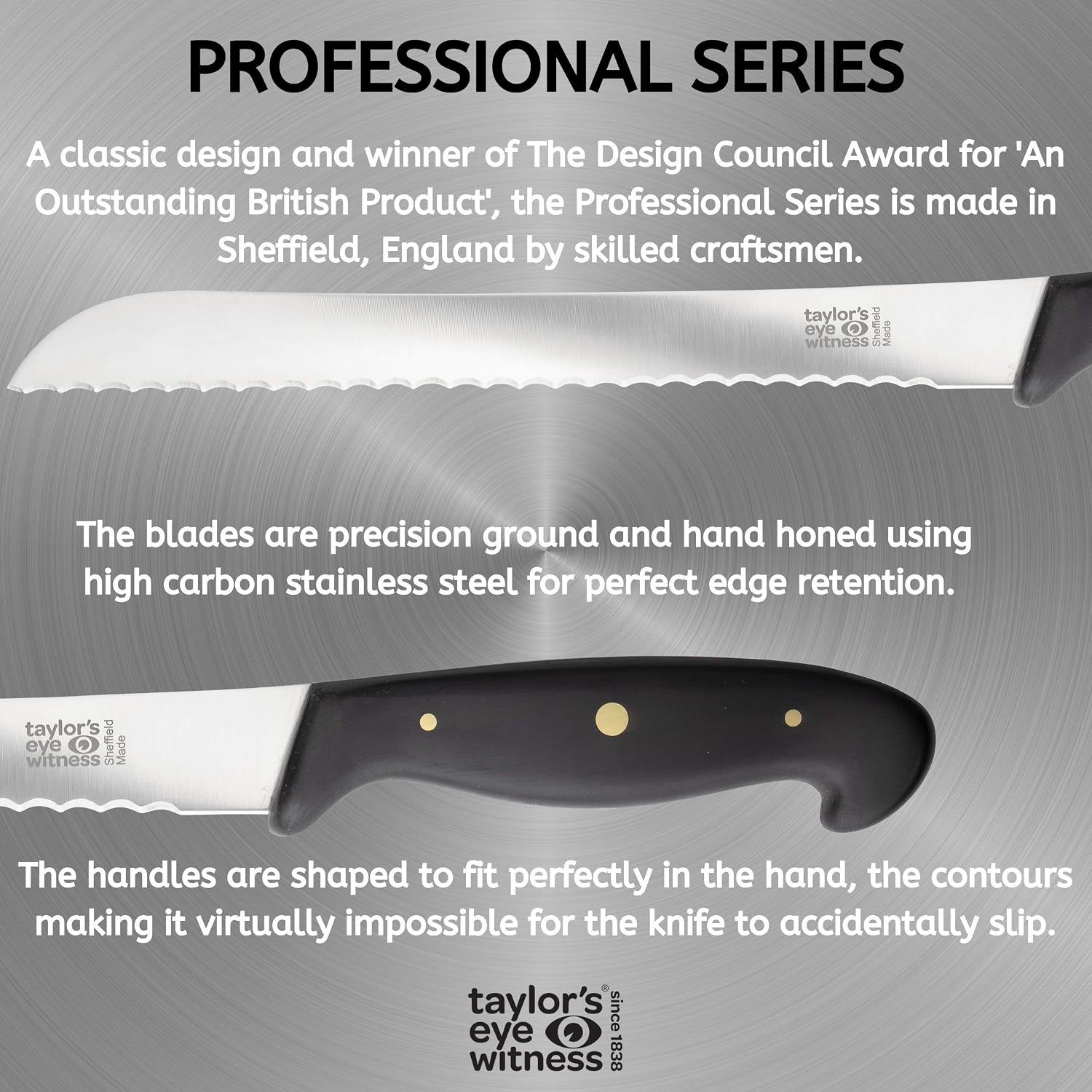 Taylors Eye Witness Professional Series British Made Serrated Bread Knife, 23cm Toothed Edge with an Ultra Fine - Image 4