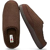 Fruit of the Loom Men's Waffle Clog Slippers - Fleece, Memory Foam Sole - Indoor/Outdoor, Pantuflas Machine Washable