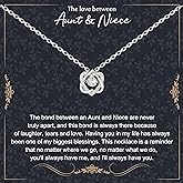 NOURISHLOV Aunt and Niece Gifts, Sterling Silver 2 Hearts Necklace, Niece Gift from Aunt, Mothers Day Gifts, Christmas Jewelry