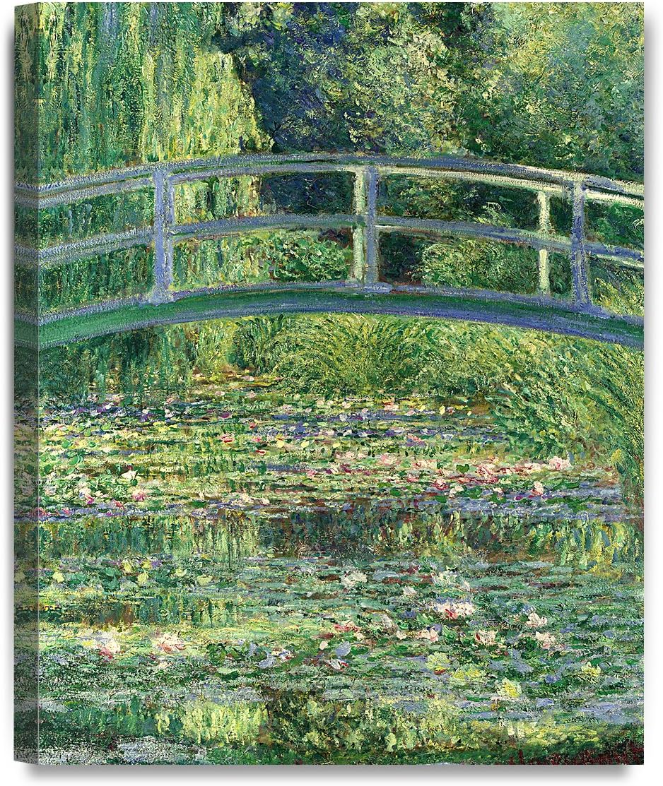 DECORARTS - The Japanese Bridge (The Water-Lily Pond) by Claude Monet Oil Painting Reproduction Giclee Print on 100% Cotton Canvas Wall Art for Home Decor and Wall Decor 16x20