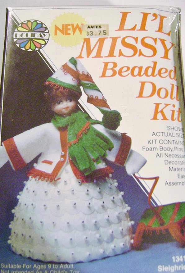 Vintage Walco Holiday Lil Missy Beaded Doll Kit Sleighride