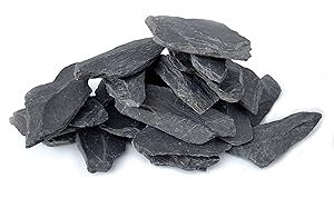 Natural Slate Stone 3 to 5 inch Rocks for Miniature and Fairy Garden, Aquascaping Aquariums, Reptile enclosures & Model Railroad. (5lbs)