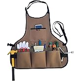 zojo Waterproof Garden Tool Apron with Tool Pockets fit for Gardening Workers mechanics, machinists, artists, chefs, tattoo, barbers, bartenders, gardener and more (Coffee)