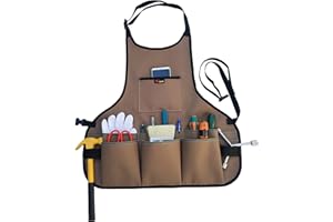 ZOJO Heavy Duty Waxed Canvas Work Apron with Tool Pockets (1PC Coffee)