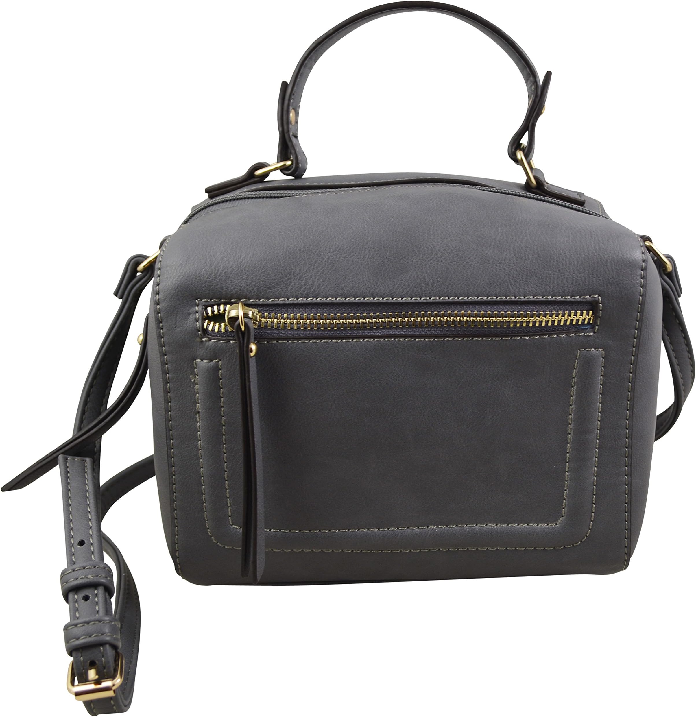 Katie Q New York Vegan Leather Boho Crossbody Purse Elegant Casual Bucket Satchel