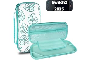 TIKOdirect Carrying Case for Nintendo Switch 2(2025), Shockproof Portable Travel Bag with with 12 Game Card Slots Inner Storage Bag for Switch 2 Console Joy-Con & Accessories, Animal Crossing Green