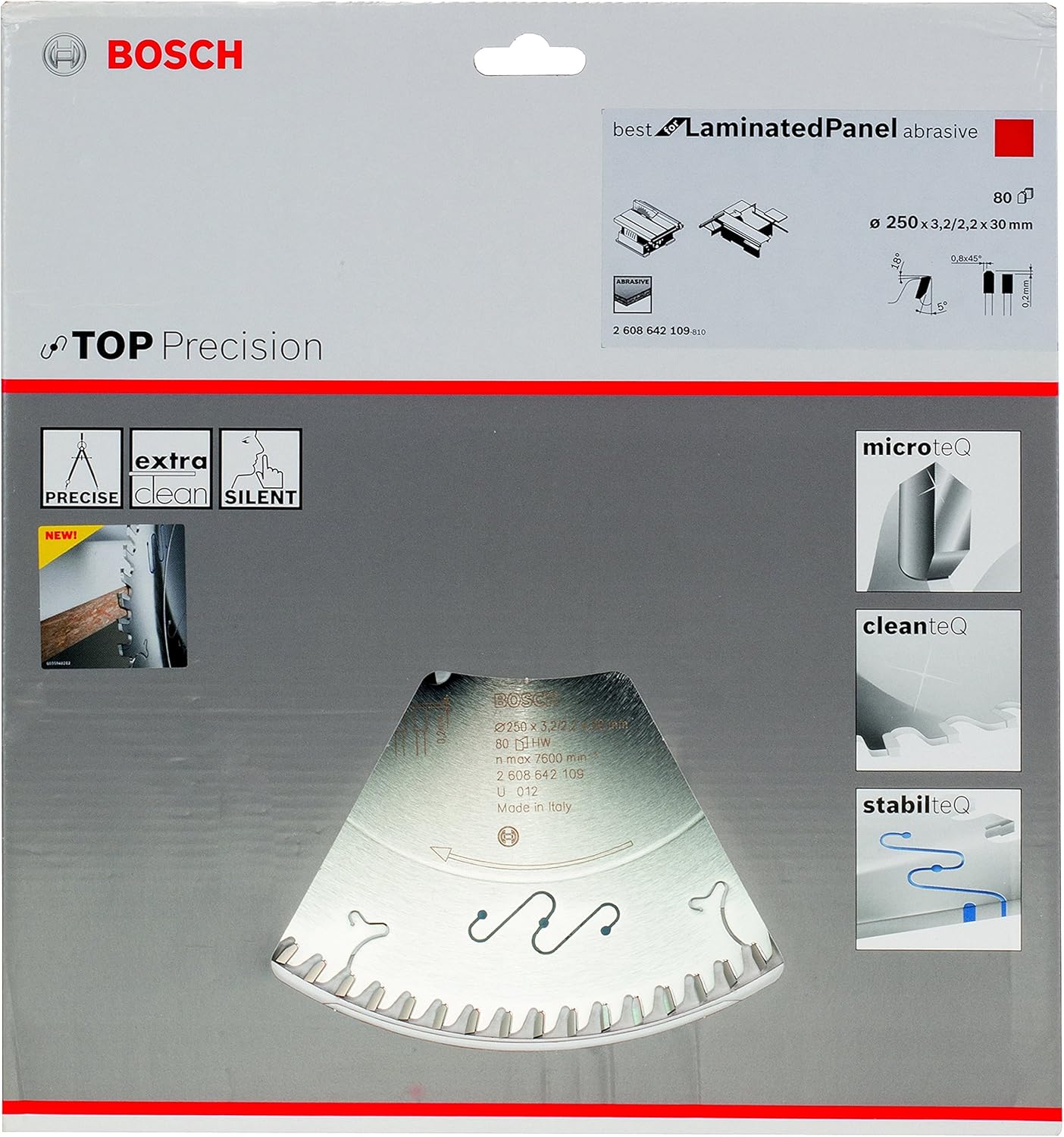 Bosch 2608642109 BSCBS 80 Tooth Top Precision Circular Saw Blade, 0 V, Silver - Image 3