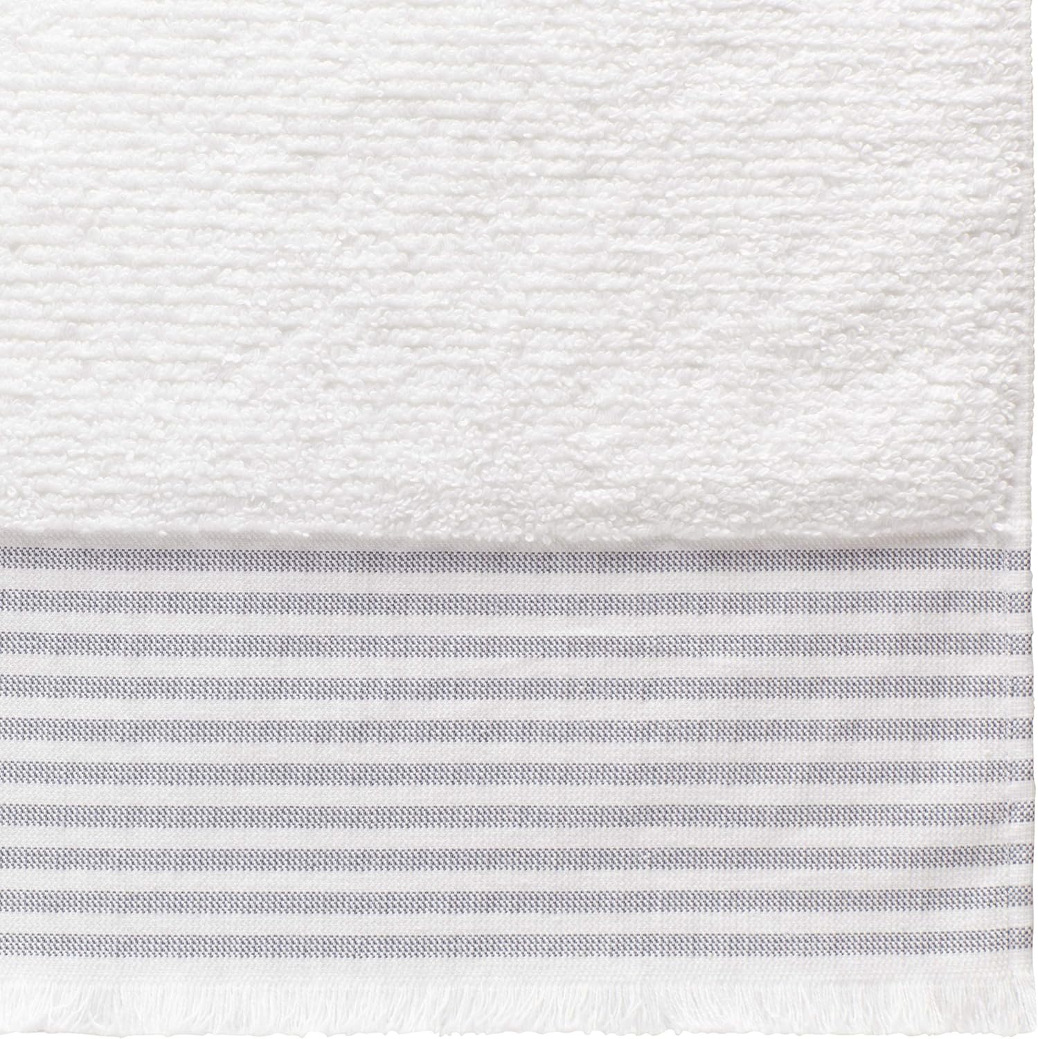  Brand – Stone & Beam Casual Sleek 100% Cotton Striped Bath Towel, Hand Towel, and Washcloth, Indigo: Home & Kitchen
