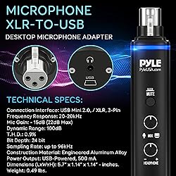 Pyle Microphone XLR-to-USB Signal Adapter