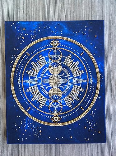 Amazon Com Wall Painting Of Embroidery Beads Compass For Good Luck Handmade