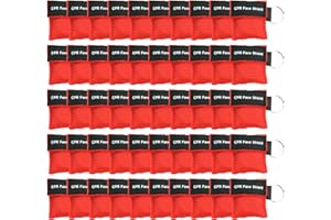 KONGDY 50 Packs CPR Pocket Mask, CPR Face Shield for Keychain, One-Way CPR Emergency Face Shield for First Aid Cardiac Resuscitation Training (50)
