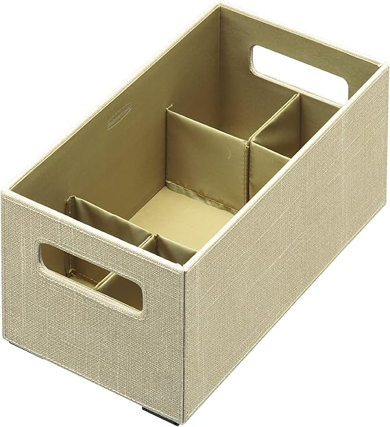 Rubbermaid Bento Storage Box with Flex Dividers, Loose Linen, medium