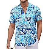 Simmashah Mens Hawaiian Shirt, Short Sleeves Button Down Beach Clothing, Unisex Summer Flamingos Casual Aloha Floral Shirts