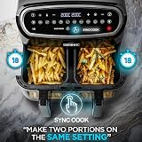 Duronic AF34 BK Hot Air Fryer 3-Drawer XXL 10L 2x5L Dual Zone view 4