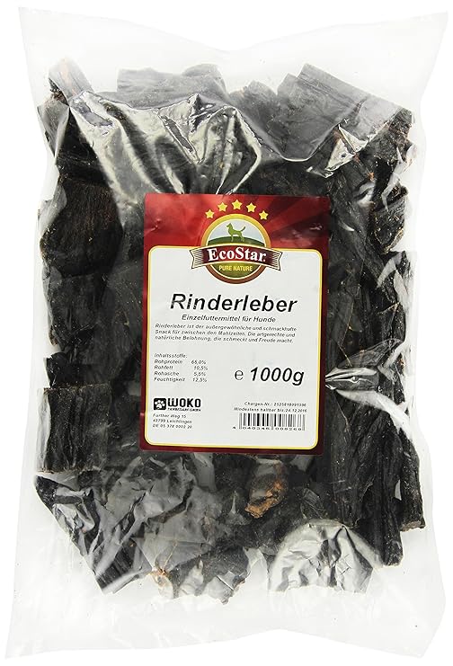 EcoStar Hunde Snack Rinderleber 1kg, 1er Pack (1 x 1 kg)