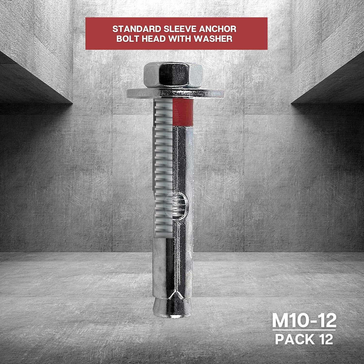 DOJA Barcelona Expansion Anchors Concrete Expansion Anchor Bolts, Pack 12, M10-12 - Image 4