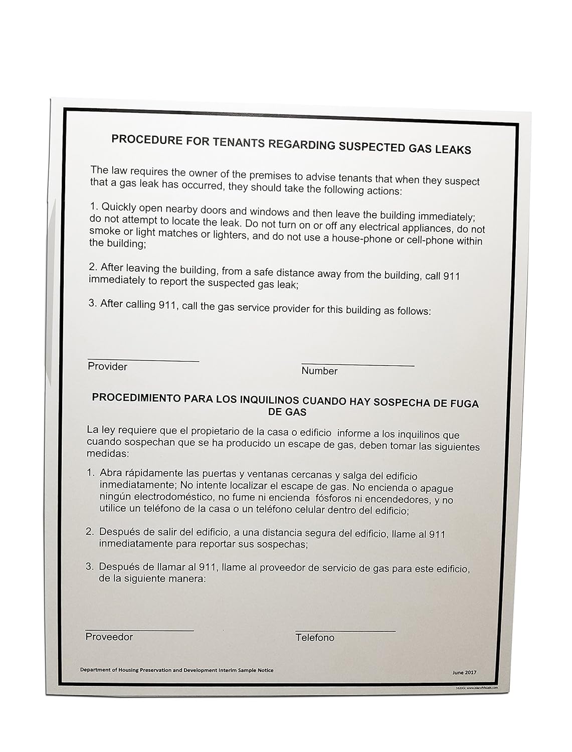 Amazon.com : NYC Article 312 - Gas Leaks, Smoke and Carbon Monoxide Detector Signage - 16